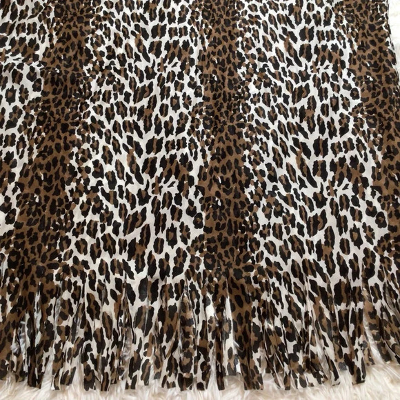 Vintage Sidney Bernstein & Son Sheer Fringe Animal Print Lingerie Coverup OS L M - Picture 3 of 8